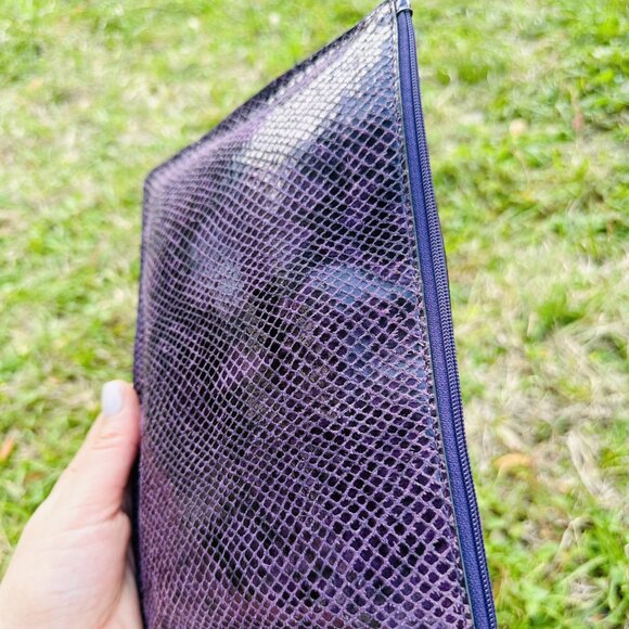 Coach F67523 purple snakeskin embossed tech pouch NWT MSRP $138 - Picture 6 of 12